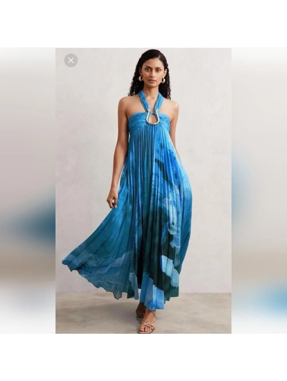 NEW Acler Askham Slate Maxi Dress in Blue Sz 12 #LD589